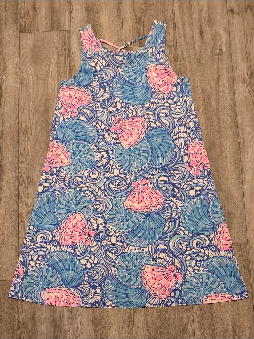 Lilly Pulitzer Size XXS Kristen Swing Dress Blue Haven Raising Shell Blue & Pink